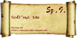 Szőnyi Ida névjegykártya